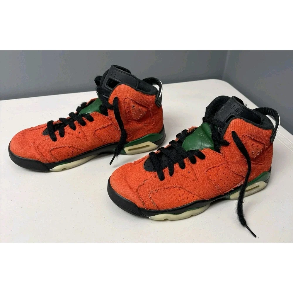 RARE Nike Air Jordan Kids 6.5 Orange & Green FAMU Retro Shoes 2019 Hipster Urban